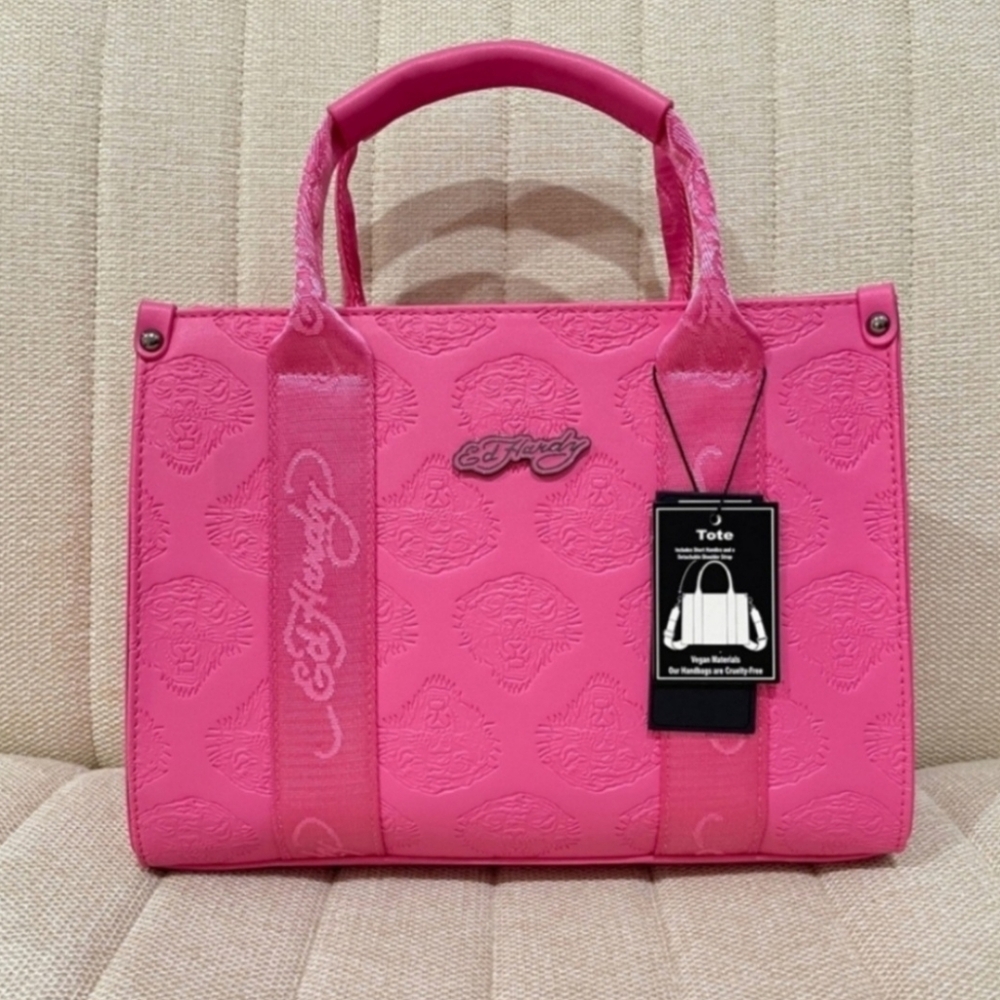 Ed Hardy Vibrant Pink Tote Bag